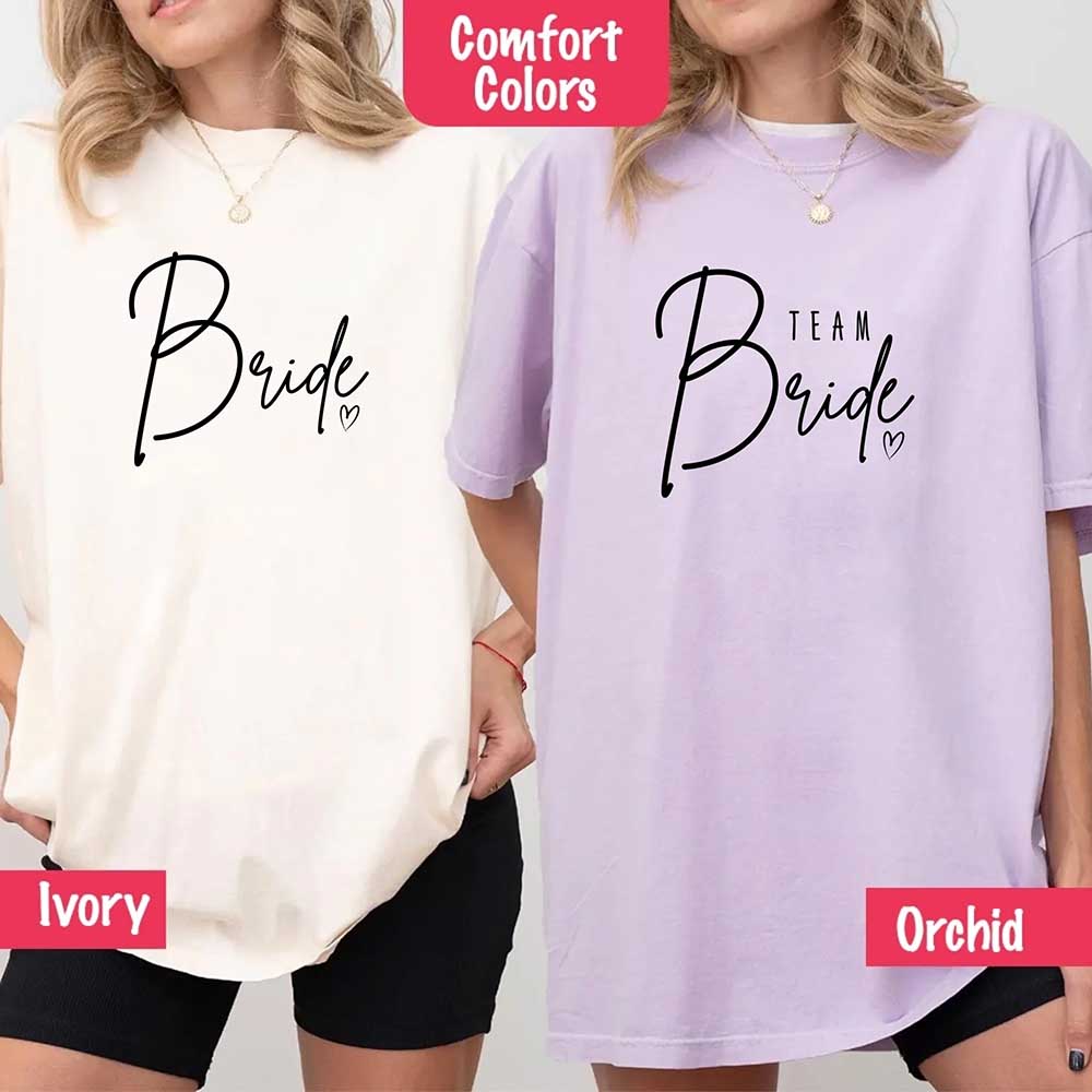 Team Bride Comfort Colors Shirts – Bride, Bridesmaid, Bachelorette Party & Proposal Gift Tees Adorb Custom Tees
