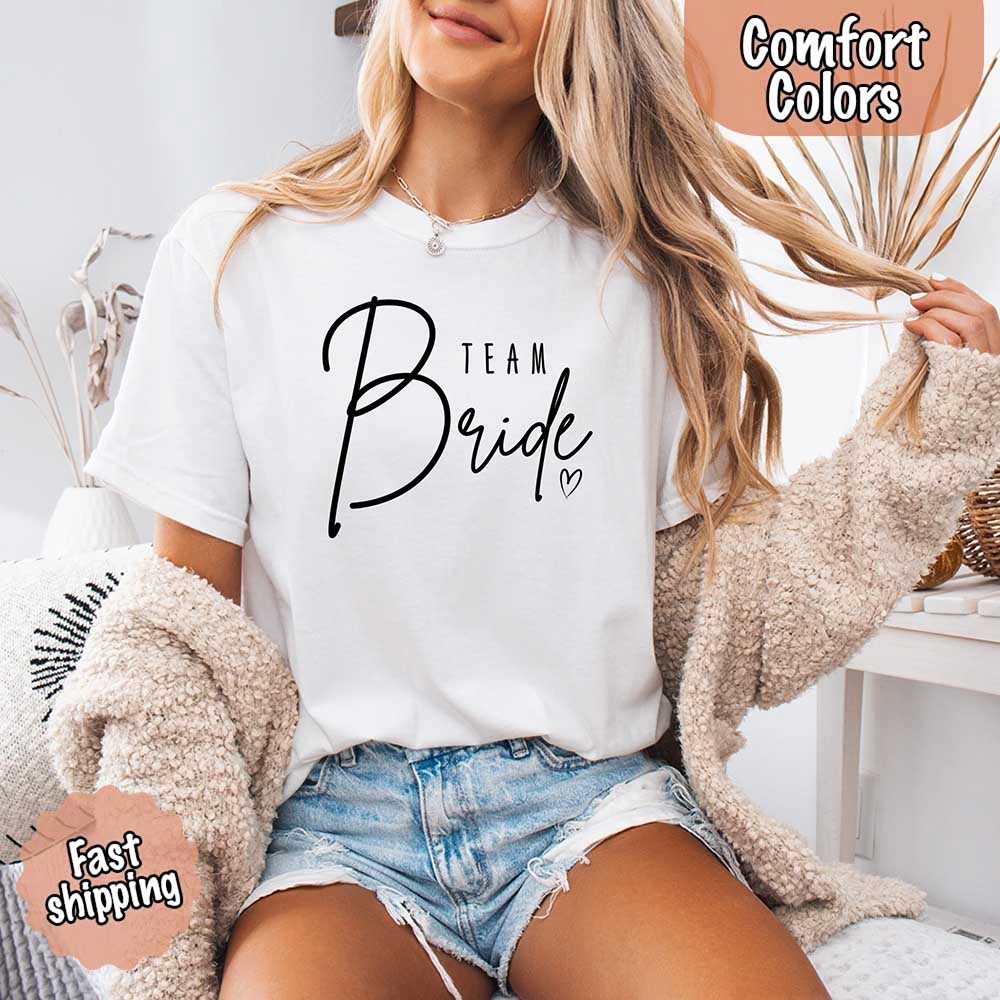 Team Bride Comfort Colors Shirts – Bride, Bridesmaid, Bachelorette Party & Proposal Gift Tees Adorb Custom Tees