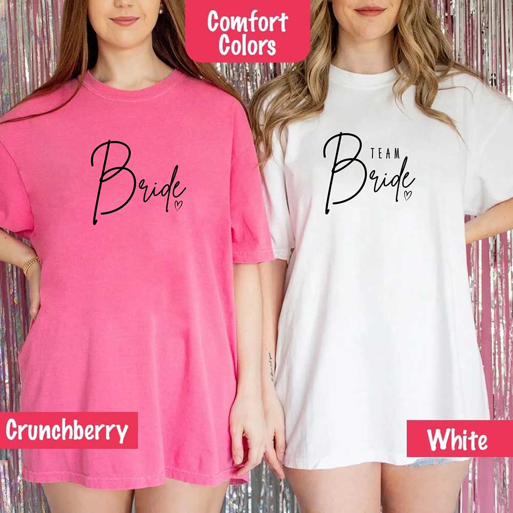 Team Bride Comfort Colors Shirts – Bride, Bridesmaid, Bachelorette Party & Proposal Gift Tees Adorb Custom Tees