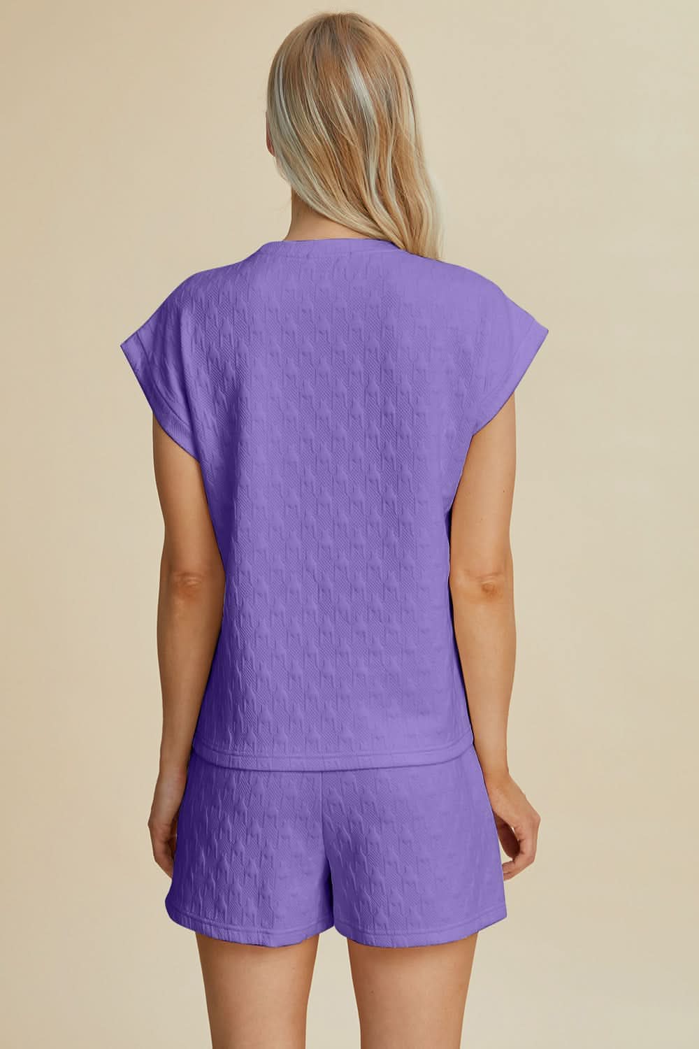 Textured Top and Shorts Set - Love Salve 
