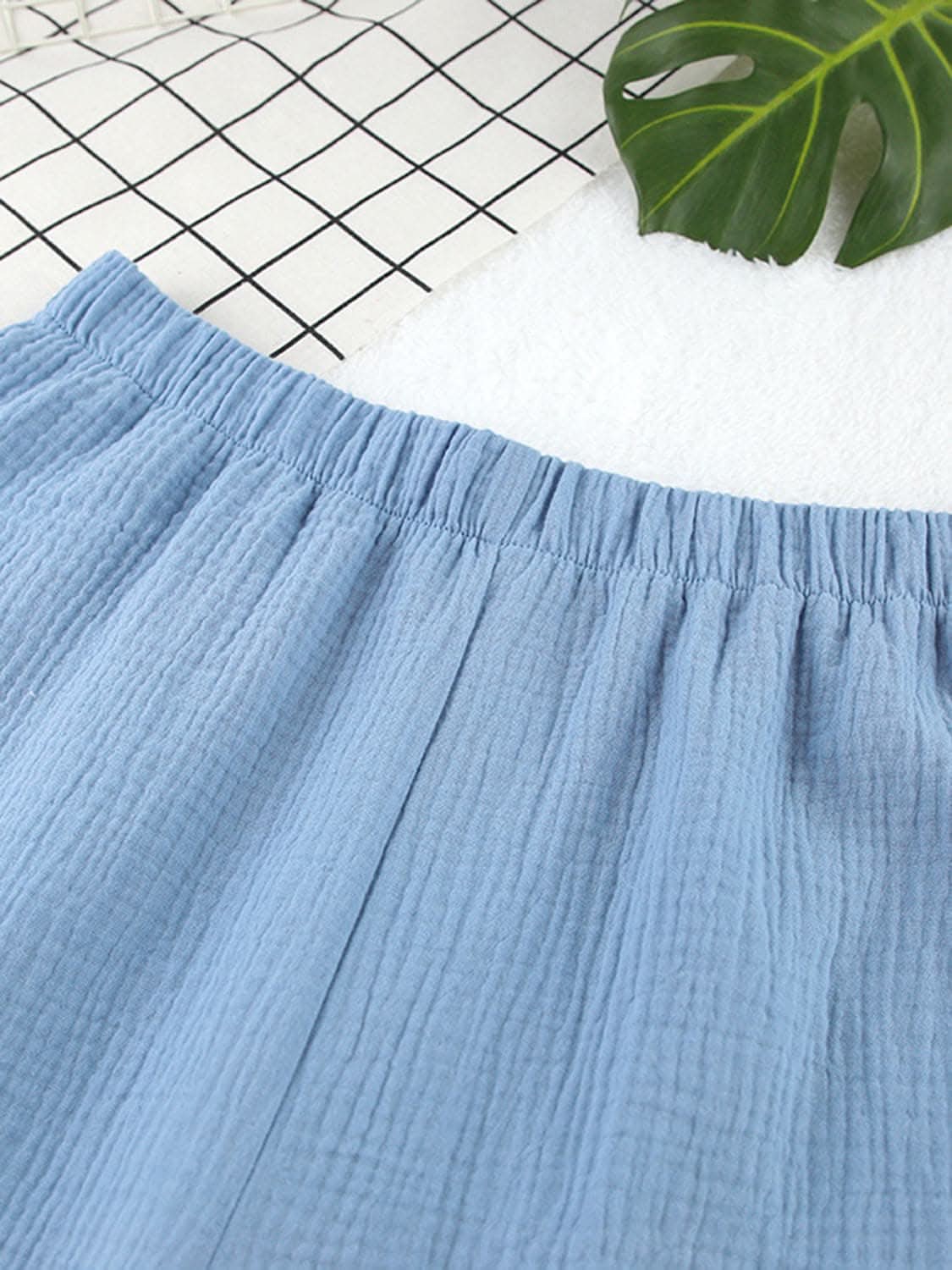 Textured cardigan and shorts set 
