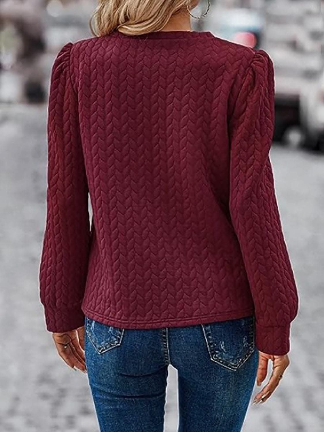 Textured long sleeve sweatshirt 