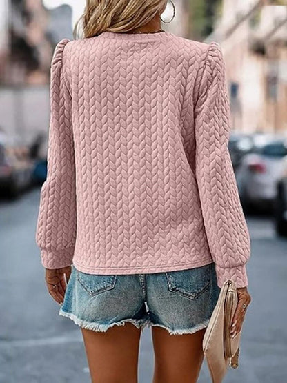 Textured long sleeve sweatshirt 