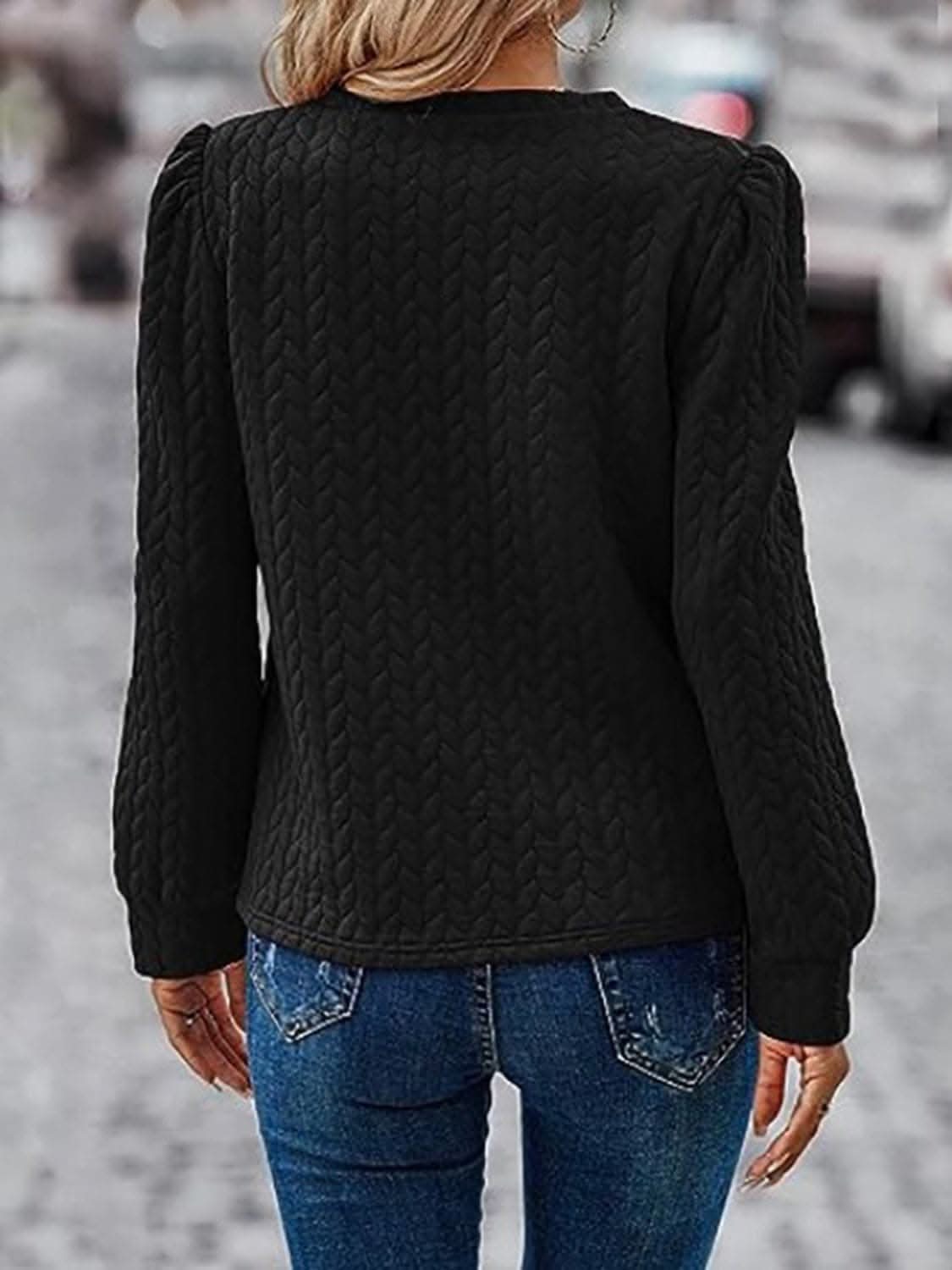 Textured long sleeve sweatshirt 