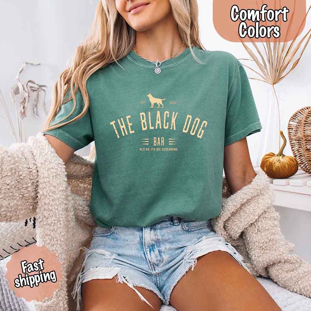 The Black Dog Comfort Colors Concert Tee – Minimalist Unisex Music Shirt Adorb Custom Tees