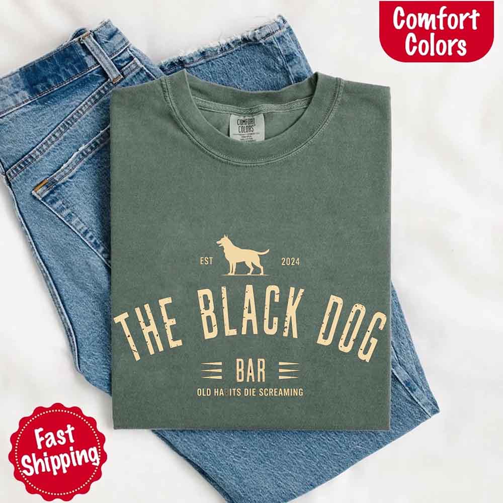 The Black Dog Comfort Colors Concert Tee – Minimalist Unisex Music Shirt Adorb Custom Tees