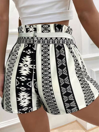 Tied sheer geometric shorts - S to XL 