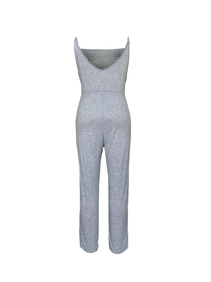 Tied strap square neck jumpsuit - Love Salve 