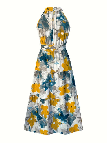 Tiered mock neck dress - elegant style - Love Salve 