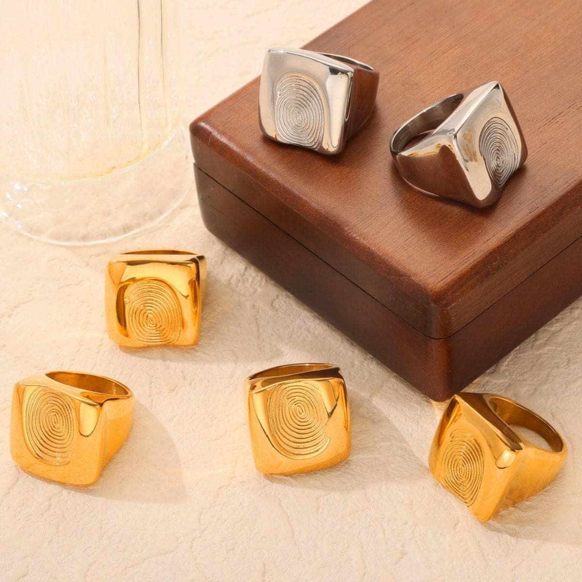 Titanium steel fingerprint ring - Love Salve 