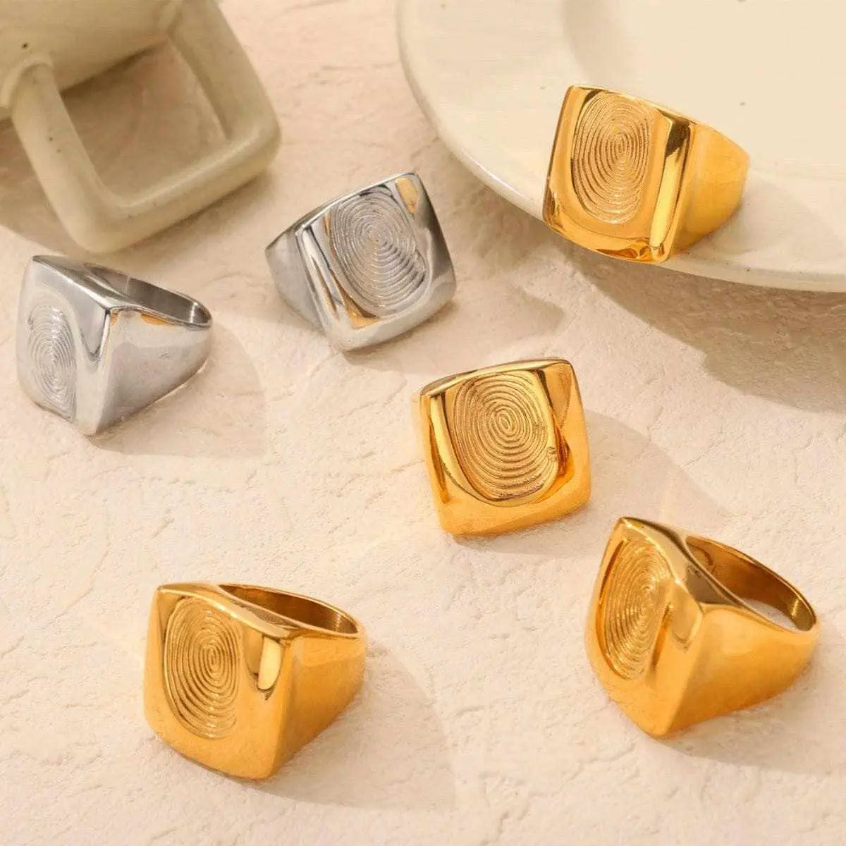 Titanium steel fingerprint ring - Love Salve 