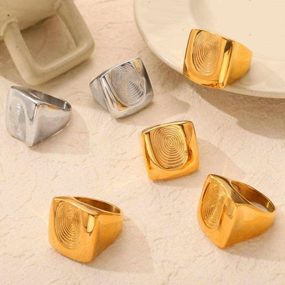 Titanium steel fingerprint ring - Love Salve 