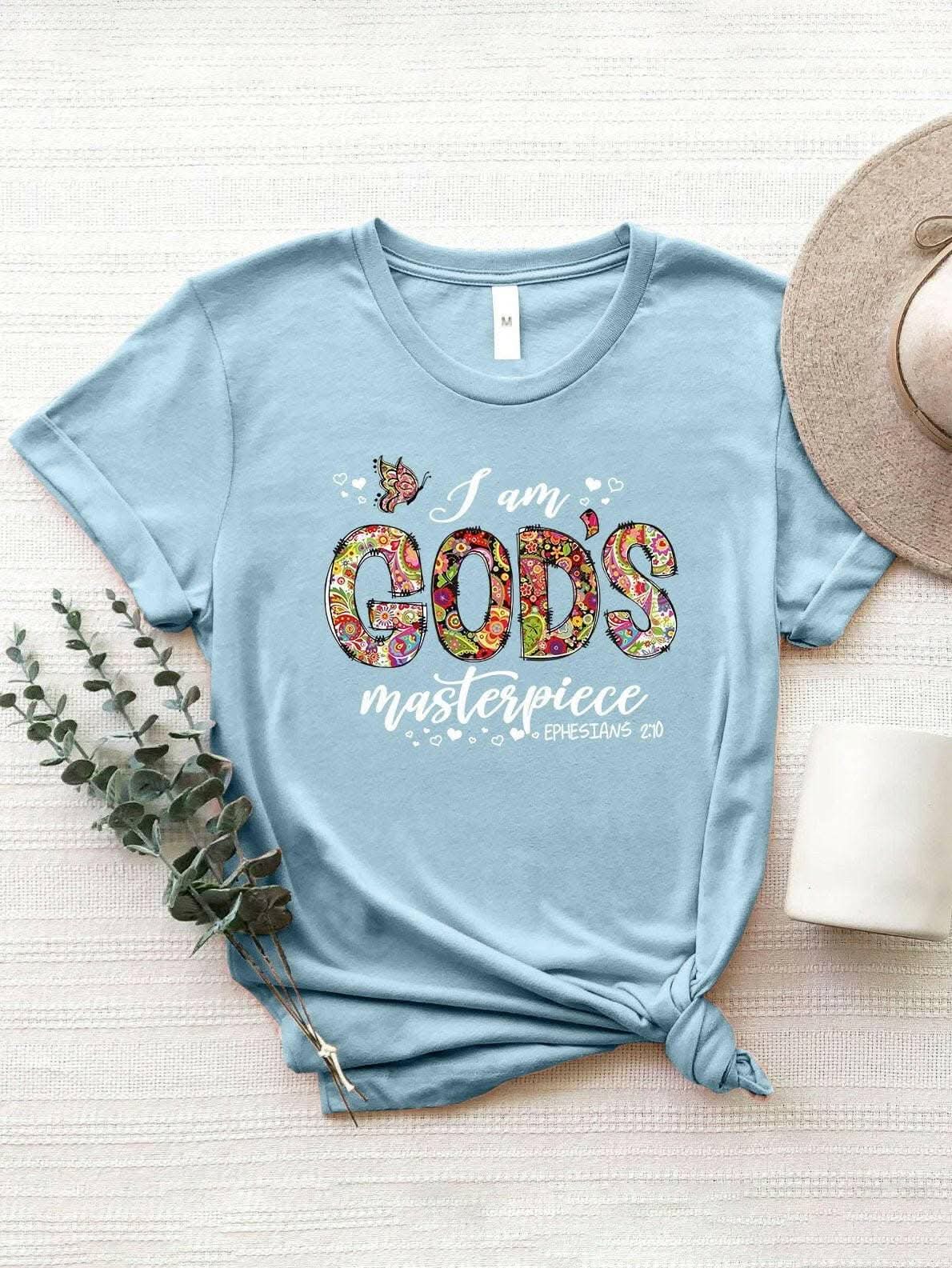 Trendy letter print tee in soft polyester blend 