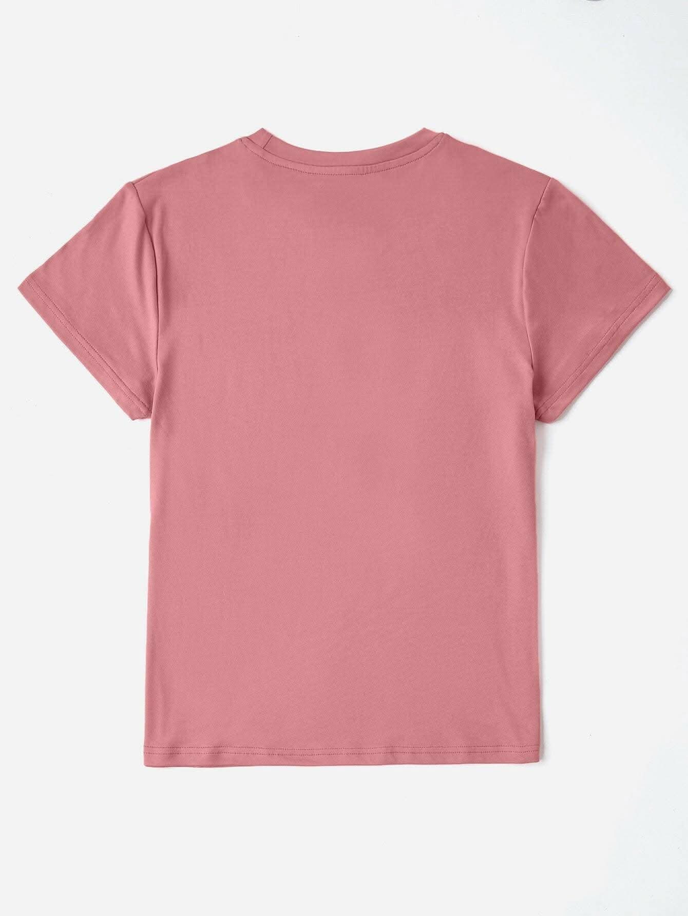 Trendy letter print tee in soft polyester blend 