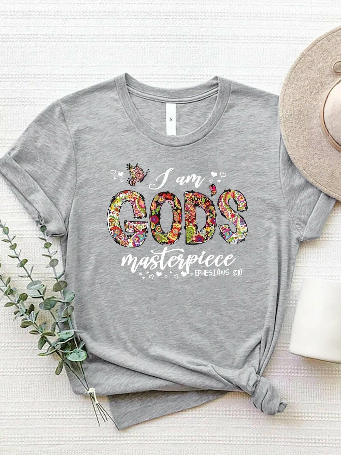Trendy letter print tee in soft polyester blend 