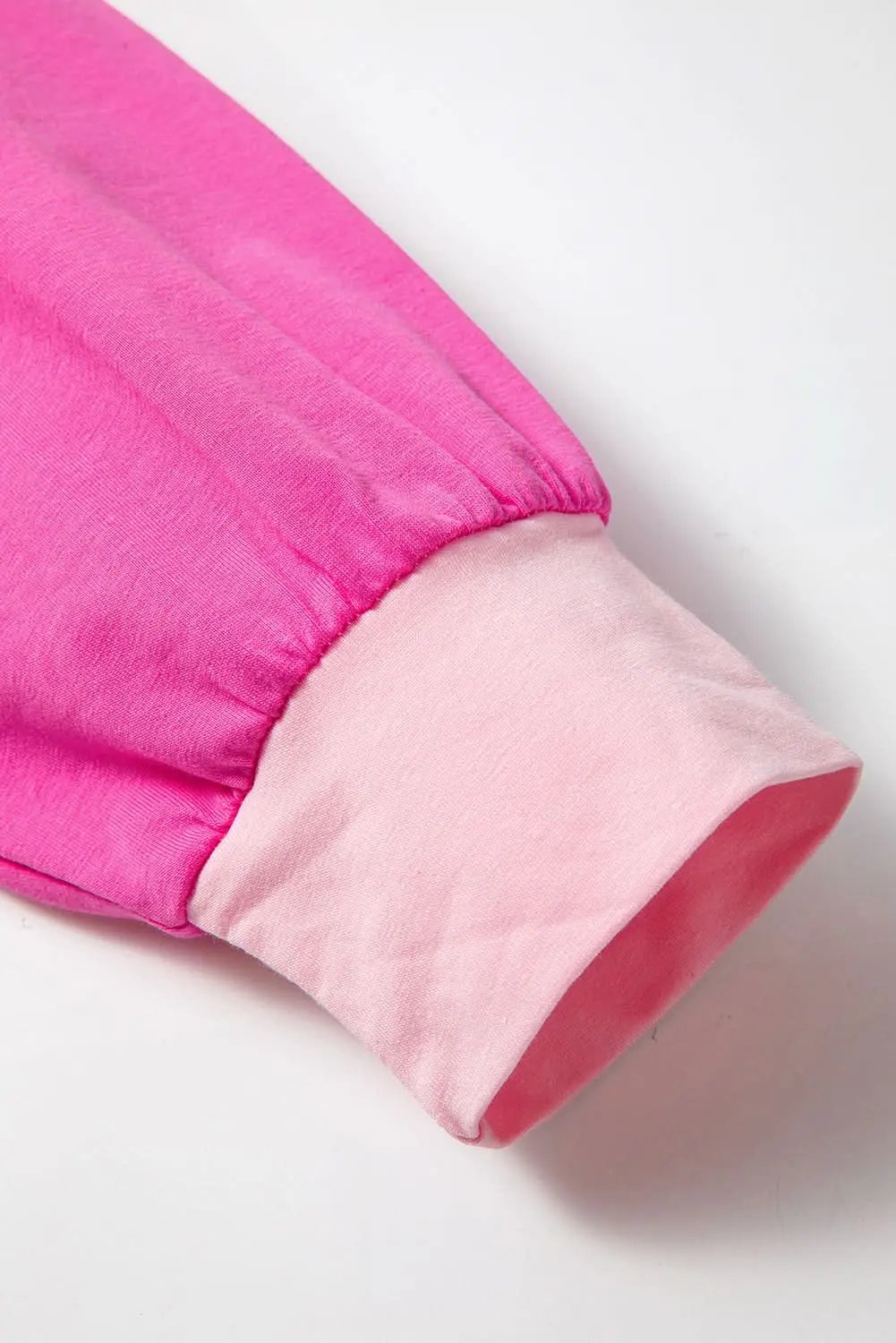 Trendy pink plus size long sleeve top - Love Salve 