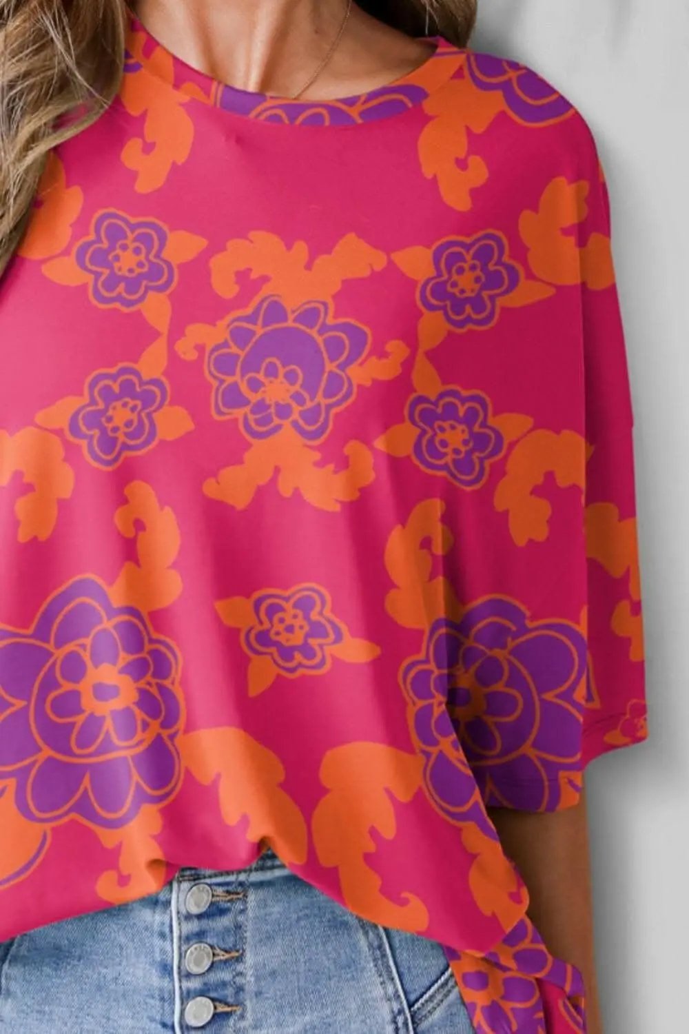 Trendy printed short sleeve tee - Love Salve 