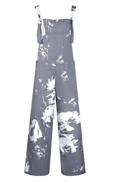 Trendy tie-dye overalls with pockets 