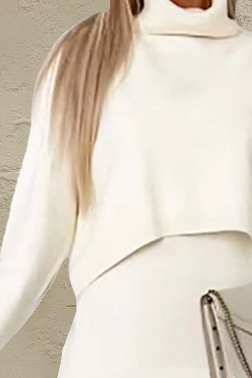 Turtleneck and midi dress set 