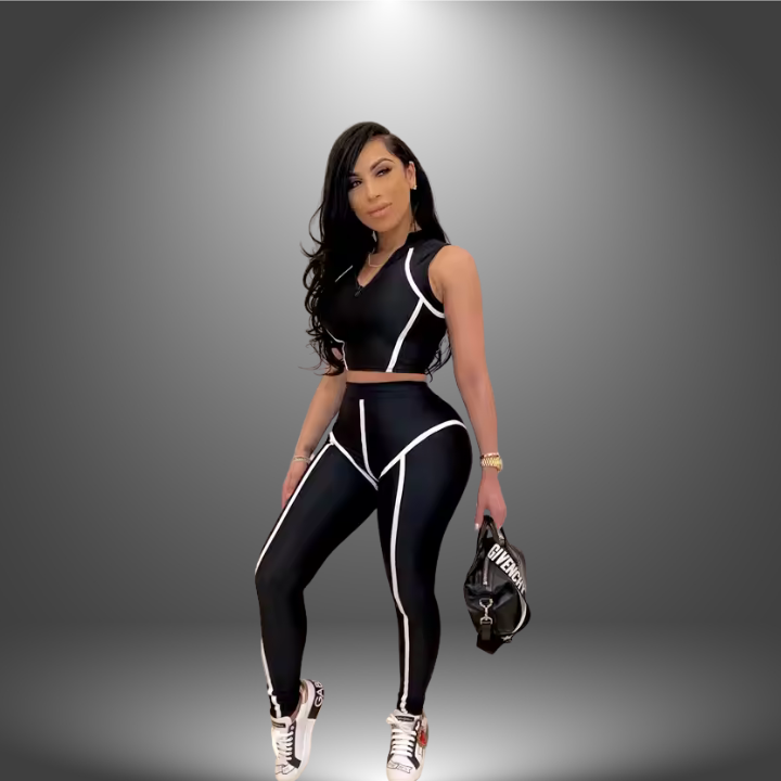 Midnight Luxe Two-Piece Legging Set – Sleek, Snatched & Unstoppable Coco’s Tee Boutique