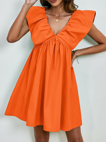 V-neck cap sleeve mini dress - Love Salve 