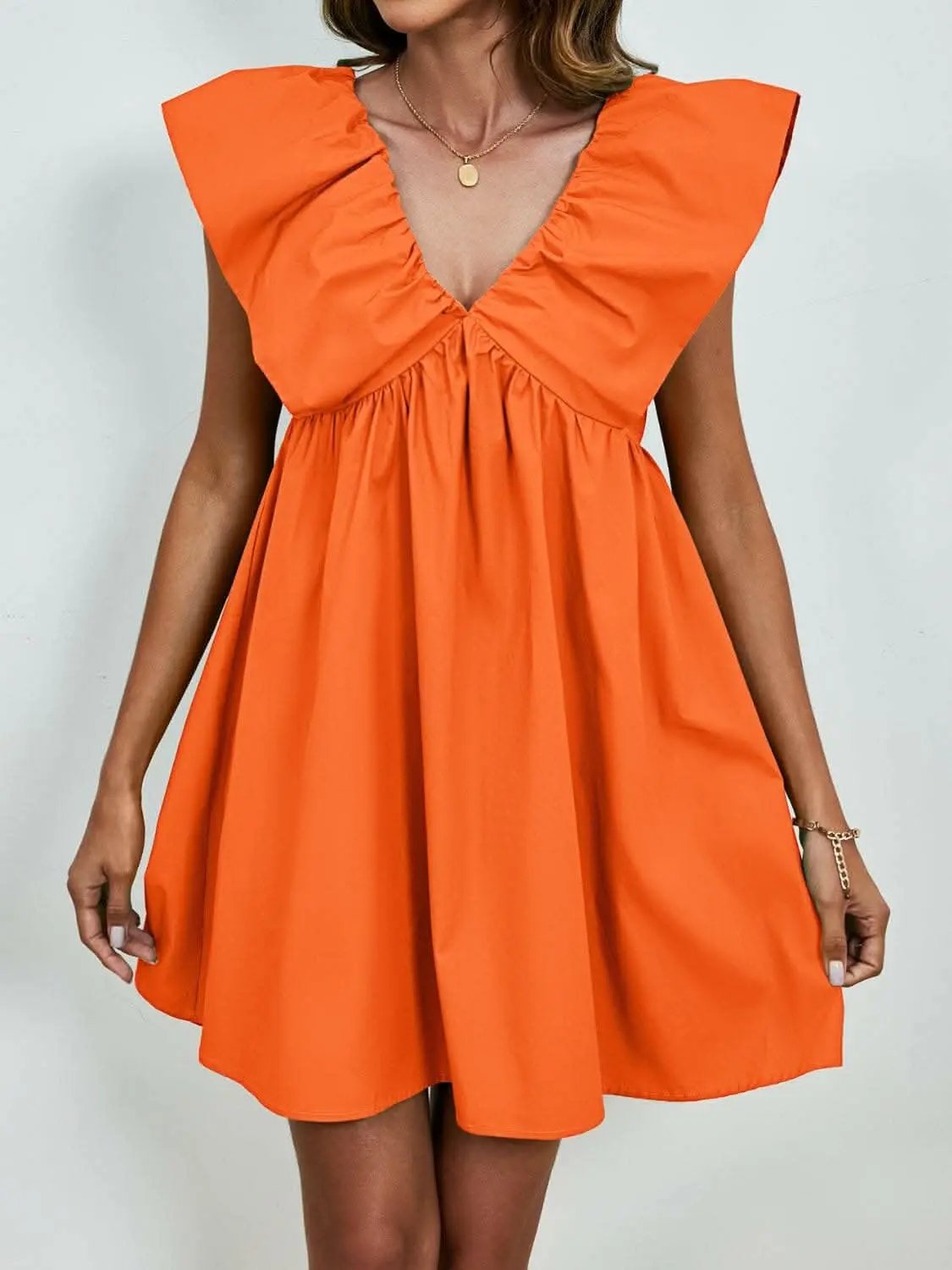 V-neck cap sleeve mini dress - Love Salve 
