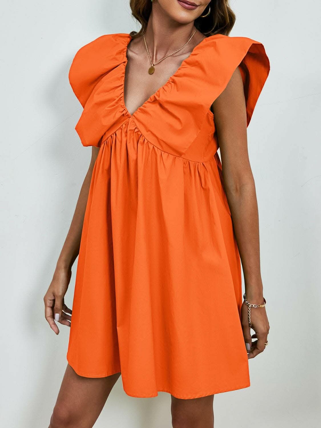 V-neck cap sleeve mini dress - Love Salve 
