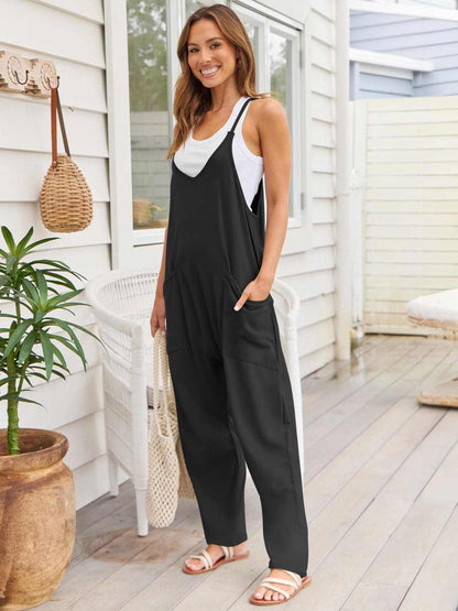 V-neck pocket jumpsuit 