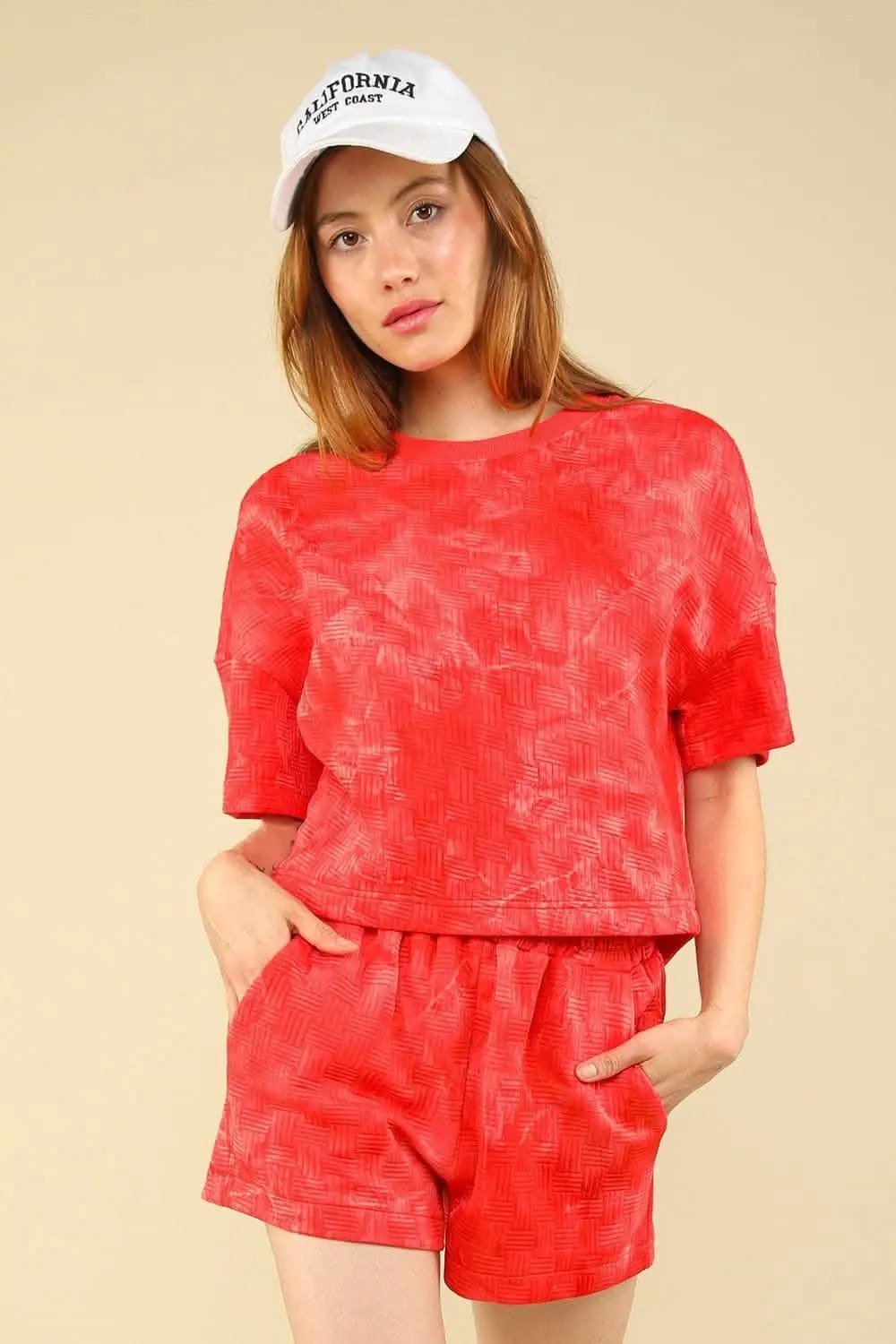 VERY J Quilted Washed Crop Top and Shorts Set - Love Salve 