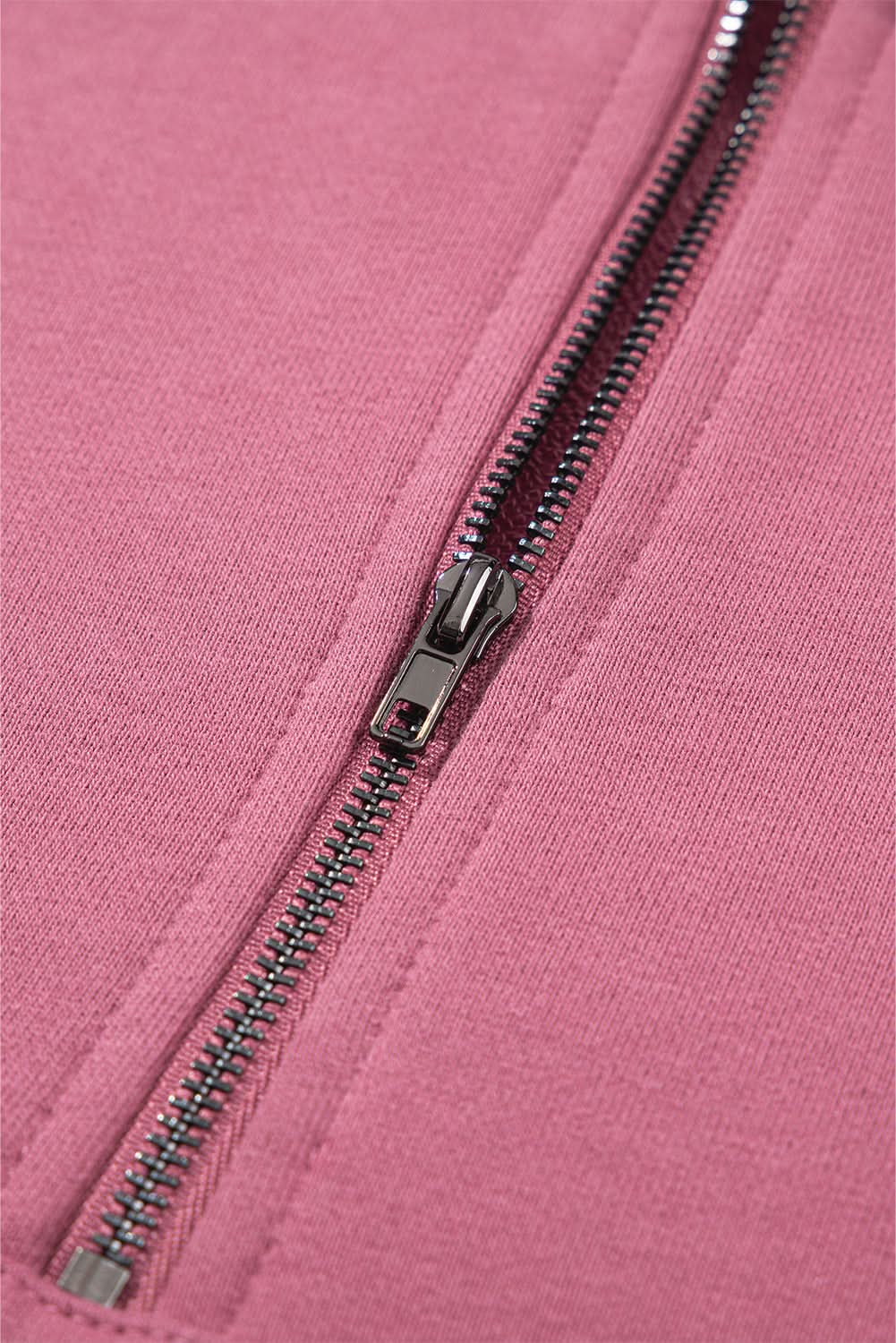 Valerian Solid Kangaroo Pocket Half Zipper Oversized Hoodie 
