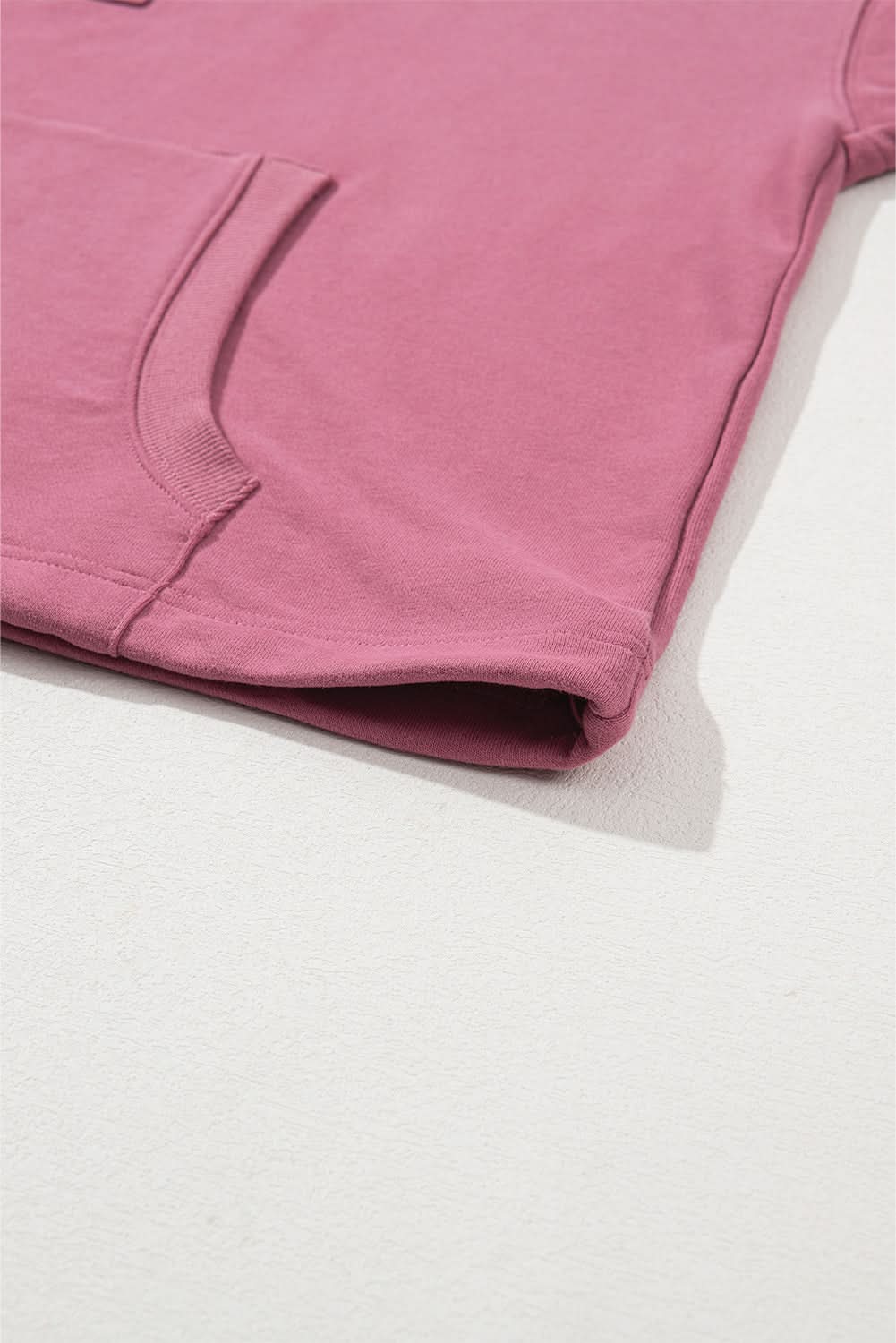 Valerian Solid Kangaroo Pocket Half Zipper Oversized Hoodie 