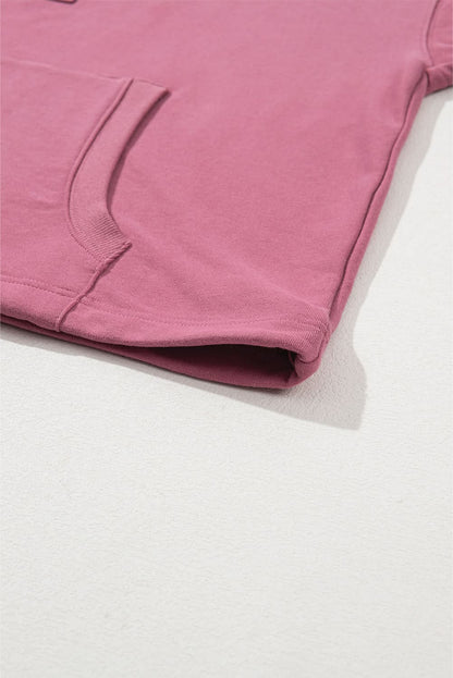 Valerian Solid Kangaroo Pocket Half Zipper Oversized Hoodie 