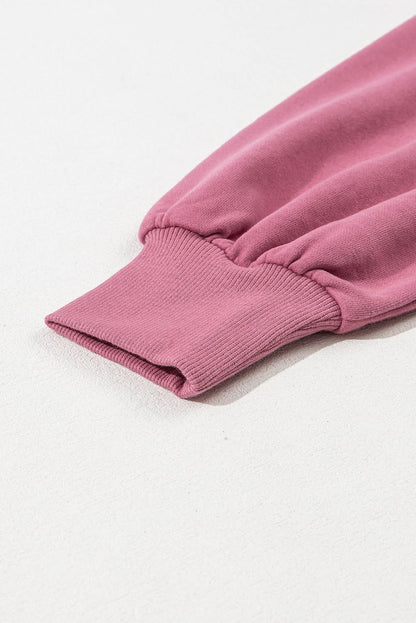 Valerian Solid Kangaroo Pocket Half Zipper Oversized Hoodie 