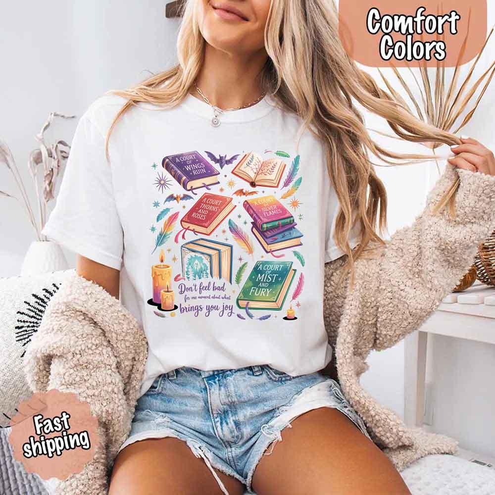 Adorb Custom Tees Velaris Book Lover Tee, full product view, a thoughtful SJM gift for any bookish fan.