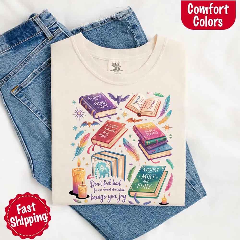 Adorb Custom Tees Velaris Book Lover Tee, close-up of the durable collar and stitching, built for lasting wear.