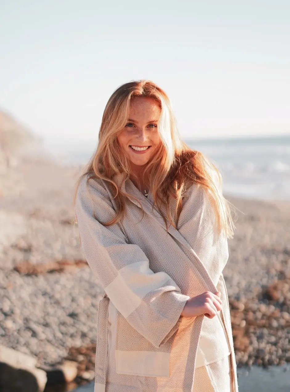 Venice Turkish Bathrobe Hand Made in Turkey 100 Percent Natural Turkish Cotton S M L XL - Love Salve 