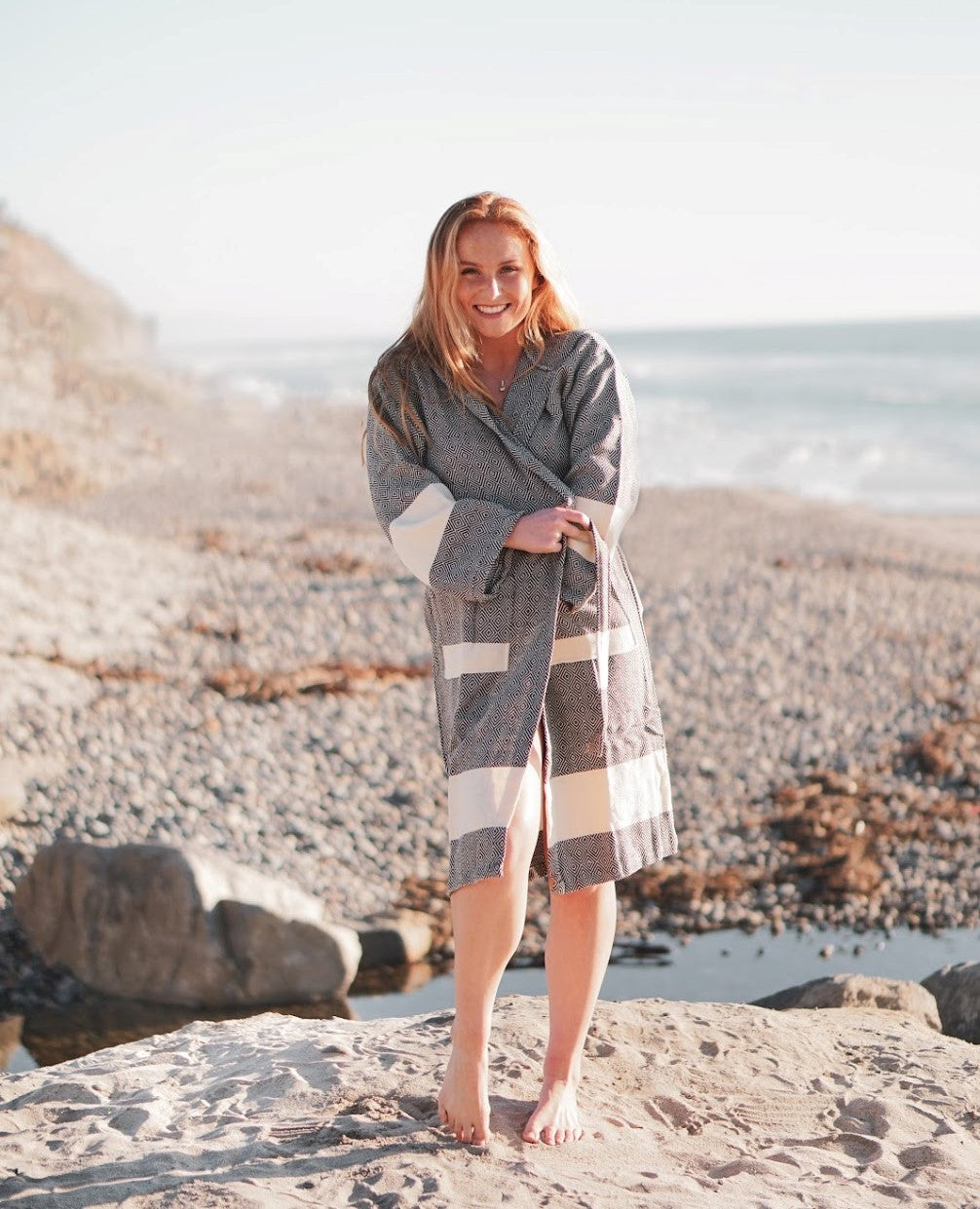 Venice Turkish Bathrobe Hand Made in Turkey 100 Percent Natural Turkish Cotton S M L XL - Love Salve 
