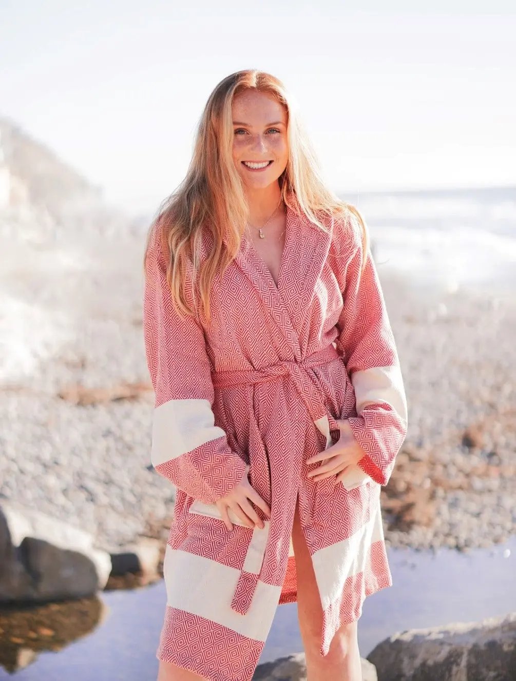 Venice Turkish Bathrobe Hand Made in Turkey 100 Percent Natural Turkish Cotton S M L XL - Love Salve 