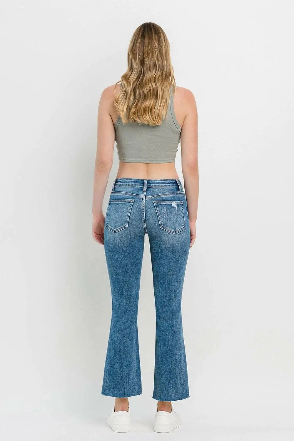 Vervet by Flying Monkey Full Size Mid Rise Distressed Cropped Flare Jeans - Love Salve 