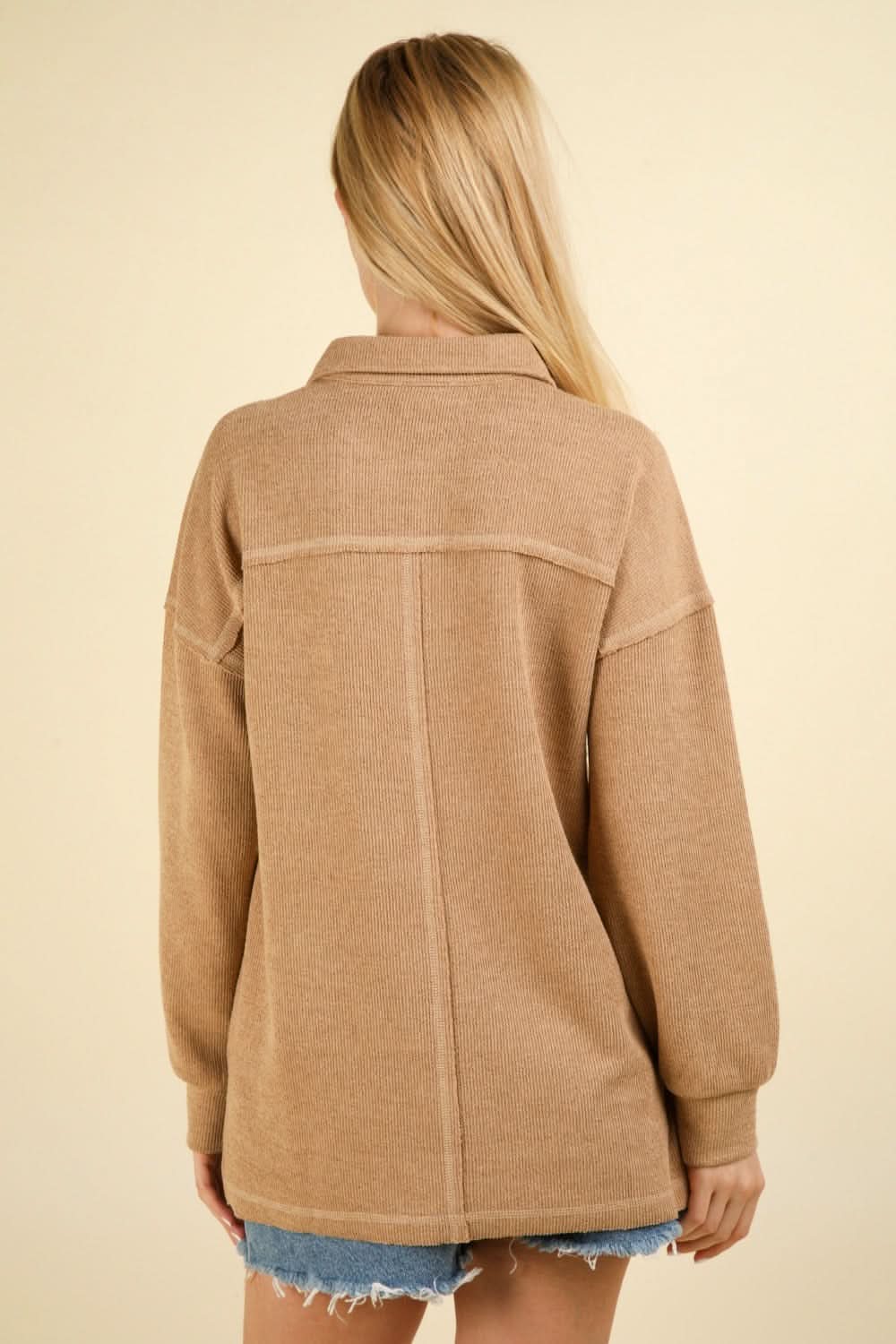 Very J collared knit top with pockets - Love Salve 
