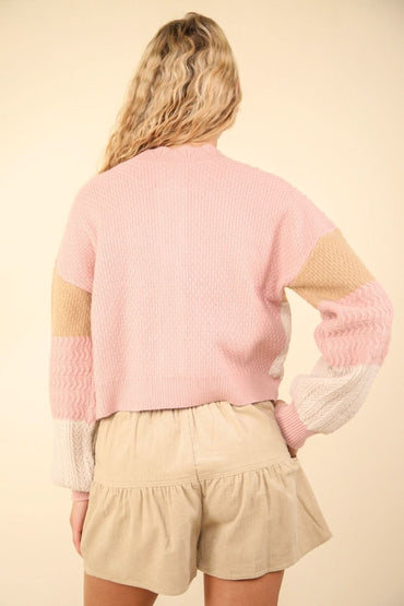 Very J color block sweater cardigan - Love Salve 