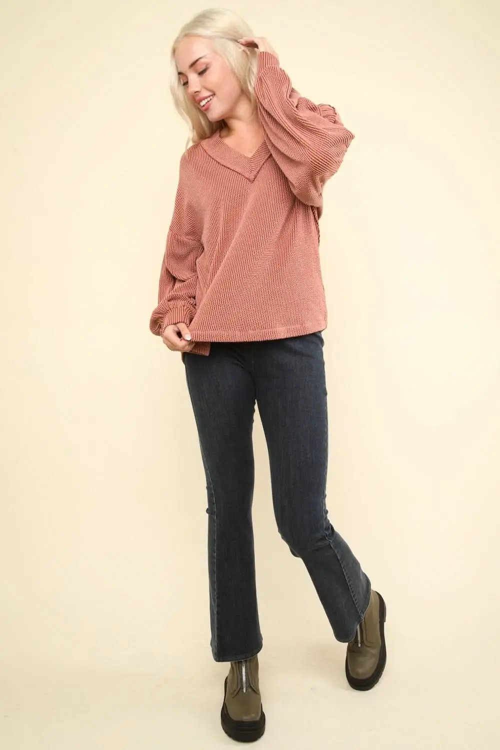 Very J denim crossover leggings - Love Salve 