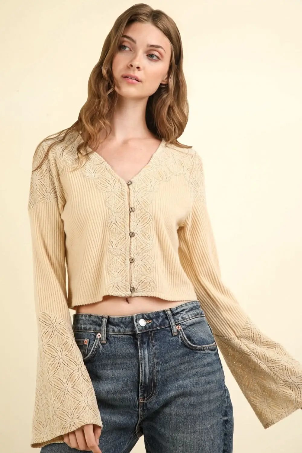Very J lace detail crop top - Love Salve 