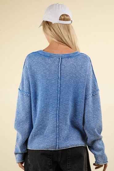 Very J mineral washed sweater - Love Salve 