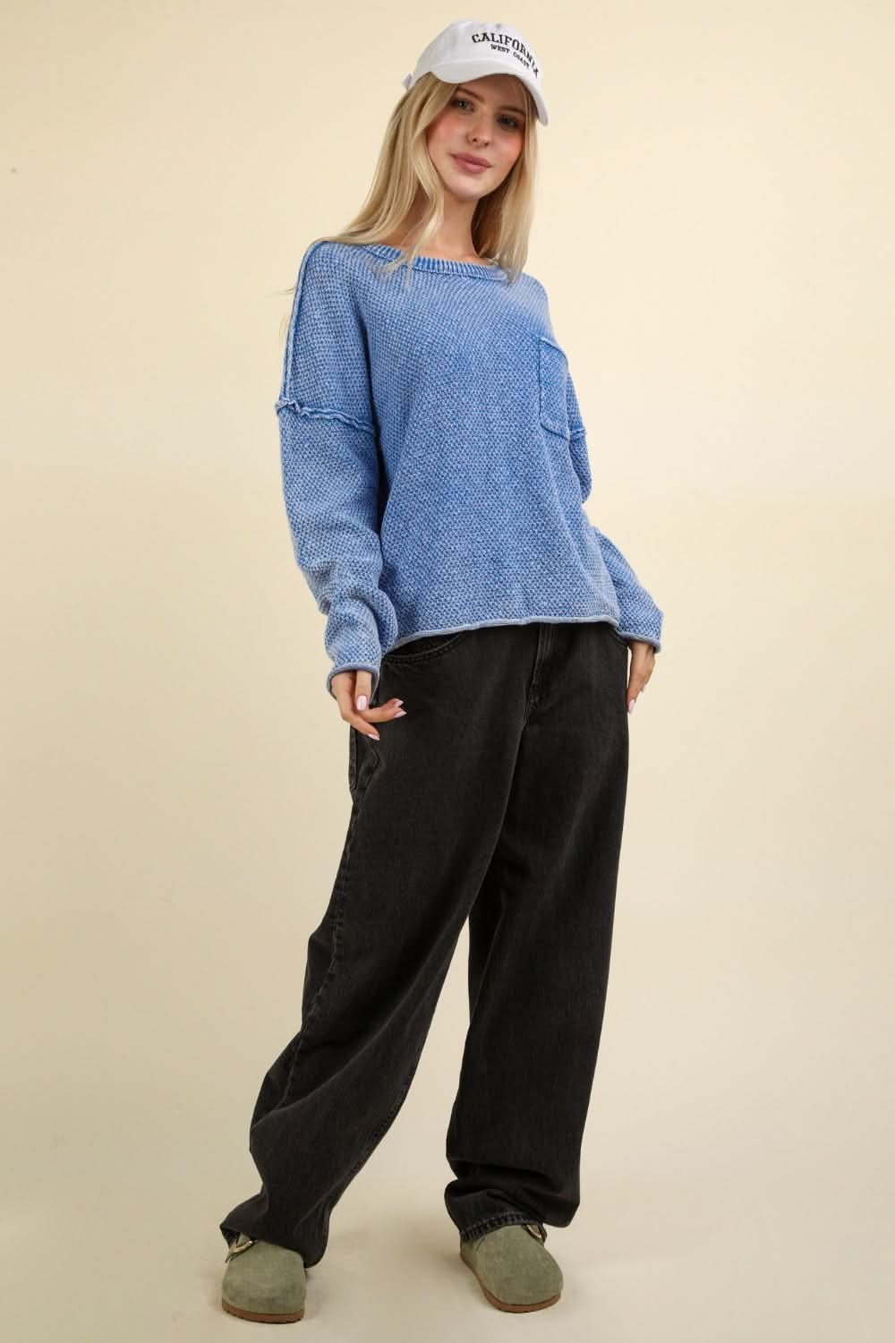 Very J mineral washed sweater - Love Salve 