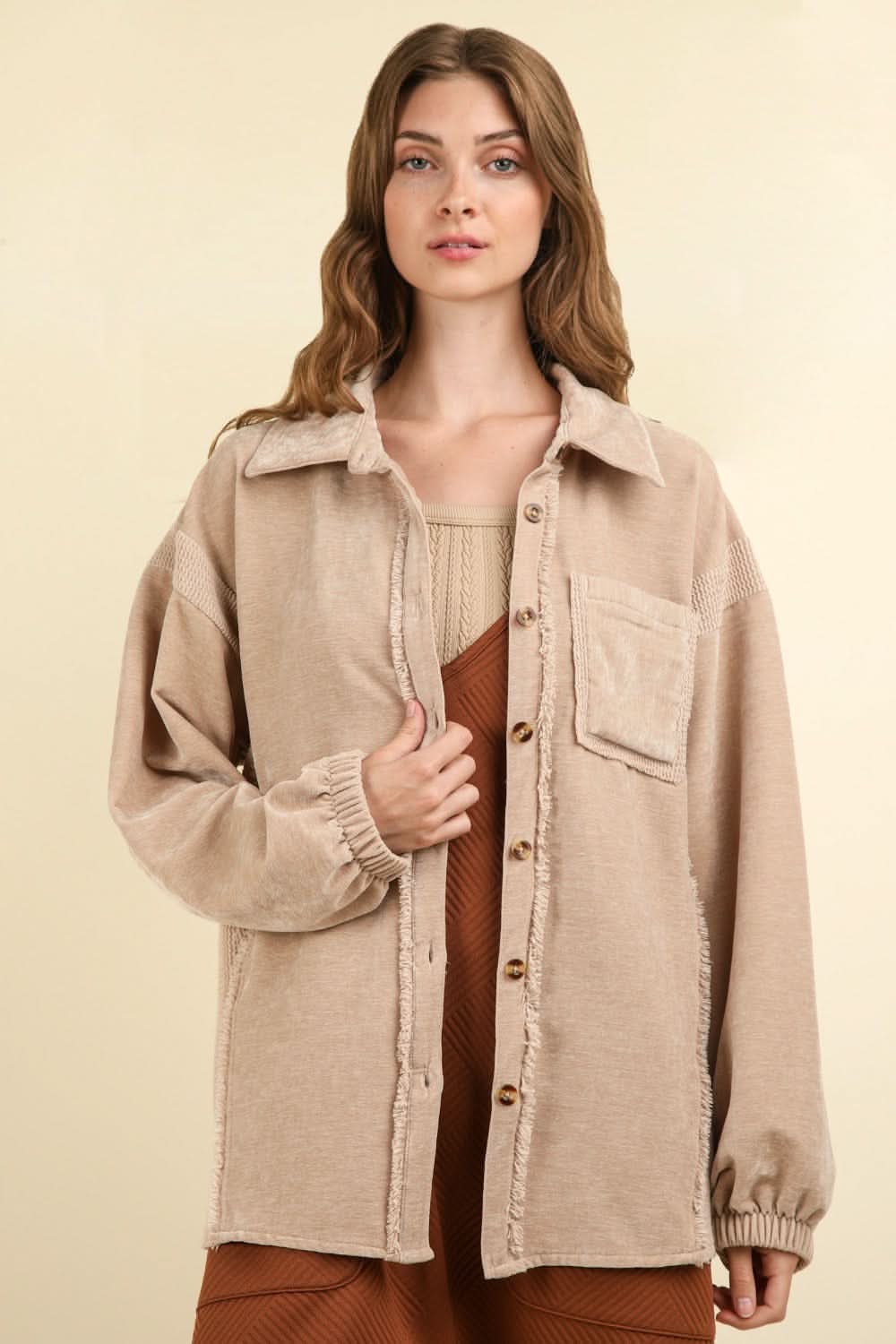 Very J mixed media shacket - Love Salve 