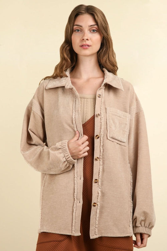 Very J mixed media shacket - Love Salve 