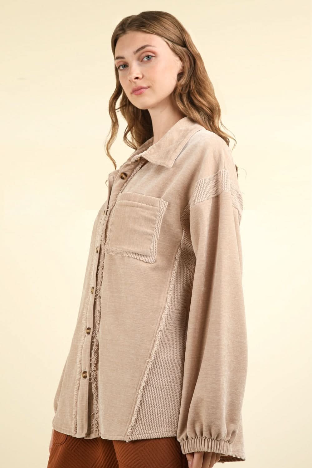 Very J mixed media shacket - Love Salve 