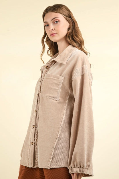 Very J mixed media shacket - Love Salve 