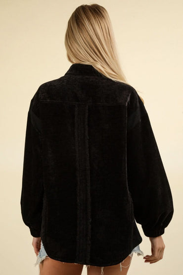 Very J shacket with raw hem - Love Salve 